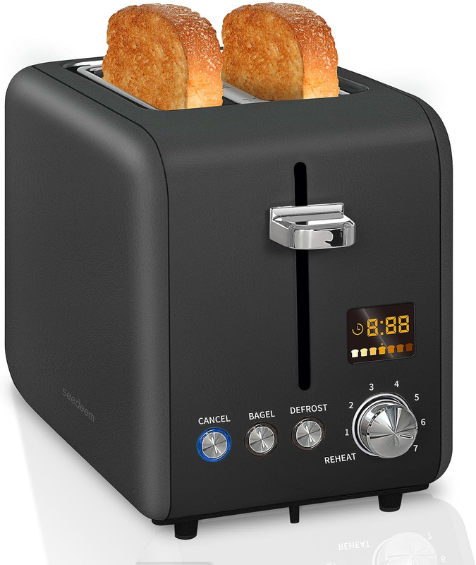 Dark Chocolate 2 Slice Stainless Steel Toaster - LCD, 7 Shades, Bagel, Defrost11