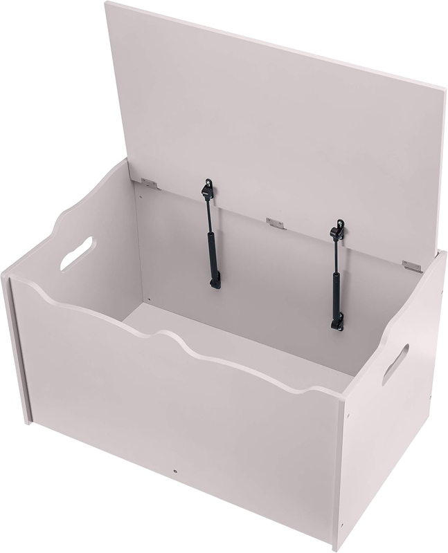Kids Toy Box, Wooden Organizer Storage Chest, Gray, 30" X 18" X 19"3
