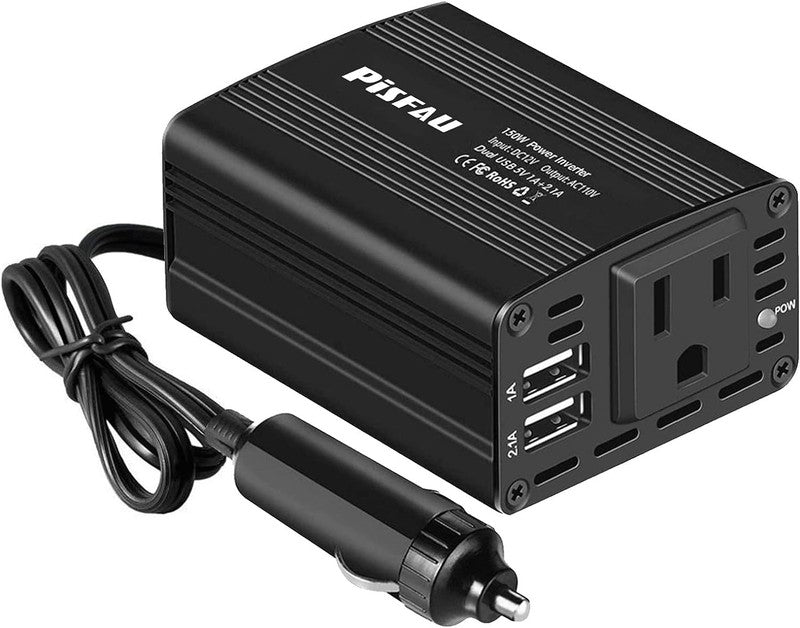 150W Power Inverter 12V DC to 110V AC with Dual USB Car Charger for Laptop7