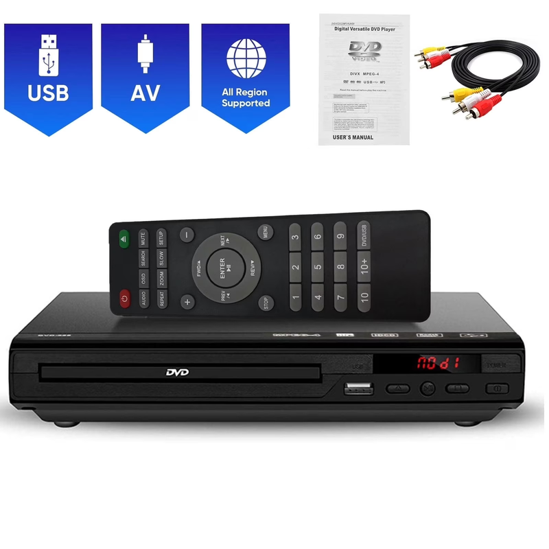 DVD Player for TV All Regions CD USB AV Output Elderly Simple Black0