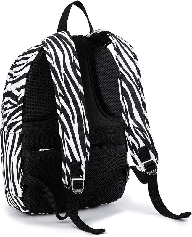 Water Resistant Laptop Backpack USB Port 13 15.6" Travel Outdoor Zebra6