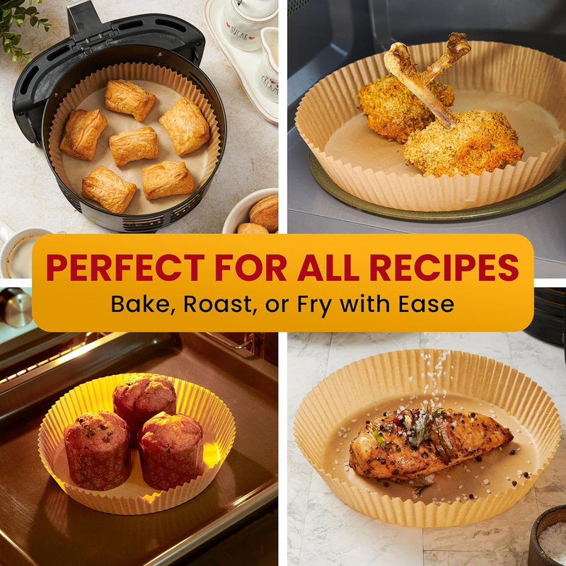 125 Air Fryer Liners 8 Inch Round Ninja 5 8 Qt Non Stick Oil Proof7