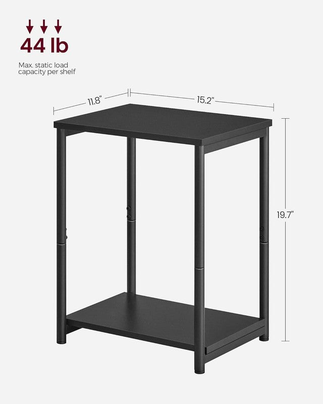 Set of 2 Side Tables Small End Tables Nightstand for Living Room Bedroom Black2