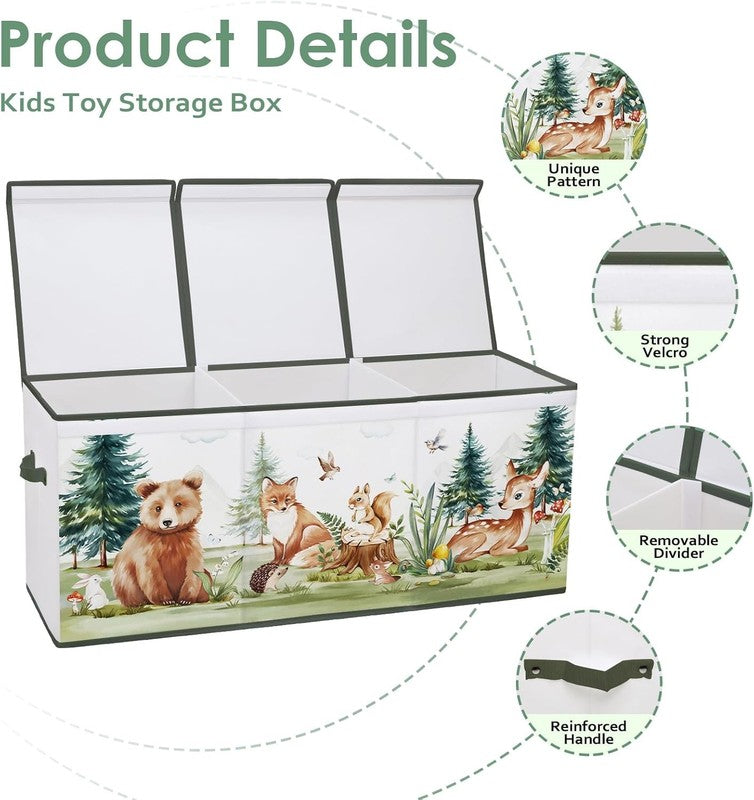 Large Toy Box Chest Collapsible Oxford Storage Box Kids Flip Lid2