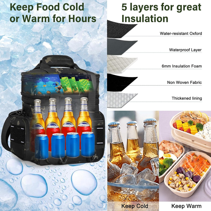 xpandable Tactical Insulated Lunch Box 16L Blue Leakproof Cooler Bag Heavy Duty4