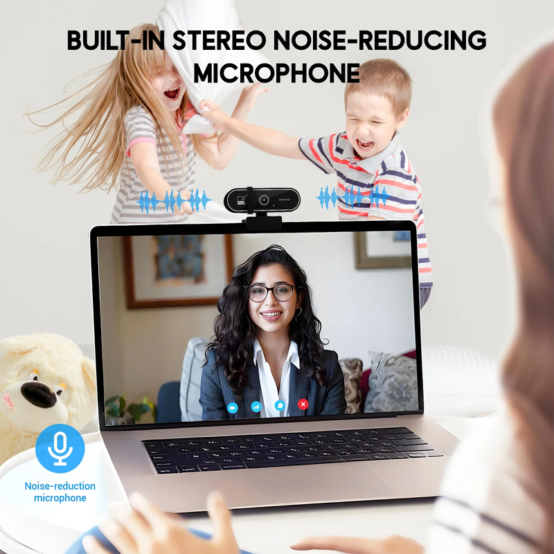 4K HD USB Webcam with Ring Light Autofocus Dual Mics for PC Laptop Gaming5