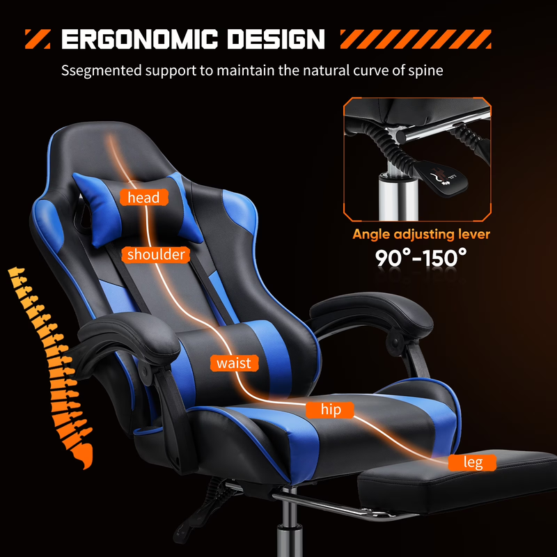 Comfort Gaming Chair, Ergonomic Design, Adjustable Features, Home Offfice Chair,3