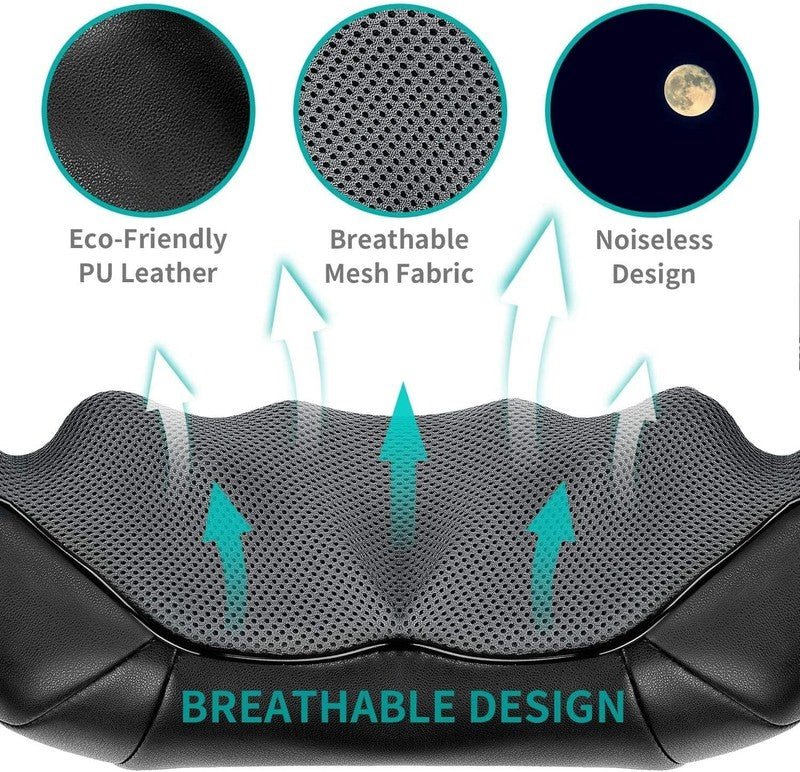 Shiatsu Neck Massager for Pain Relief Deep Tissue with Heat, 3D Kneading Massage4