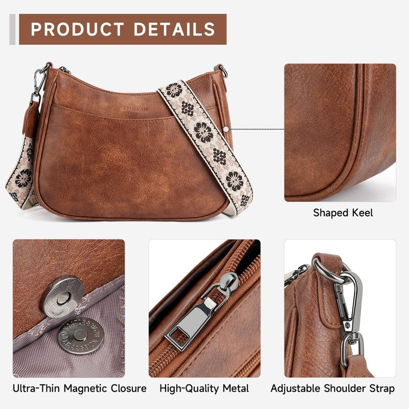 Trendy Leather Crossbody Purse with Adjustable Strap, Women'S Shoulder Handbag3