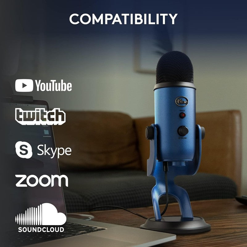 Yeti USB Microphone for Gaming Streaming Podcast YouTube Discord PC Midnight6