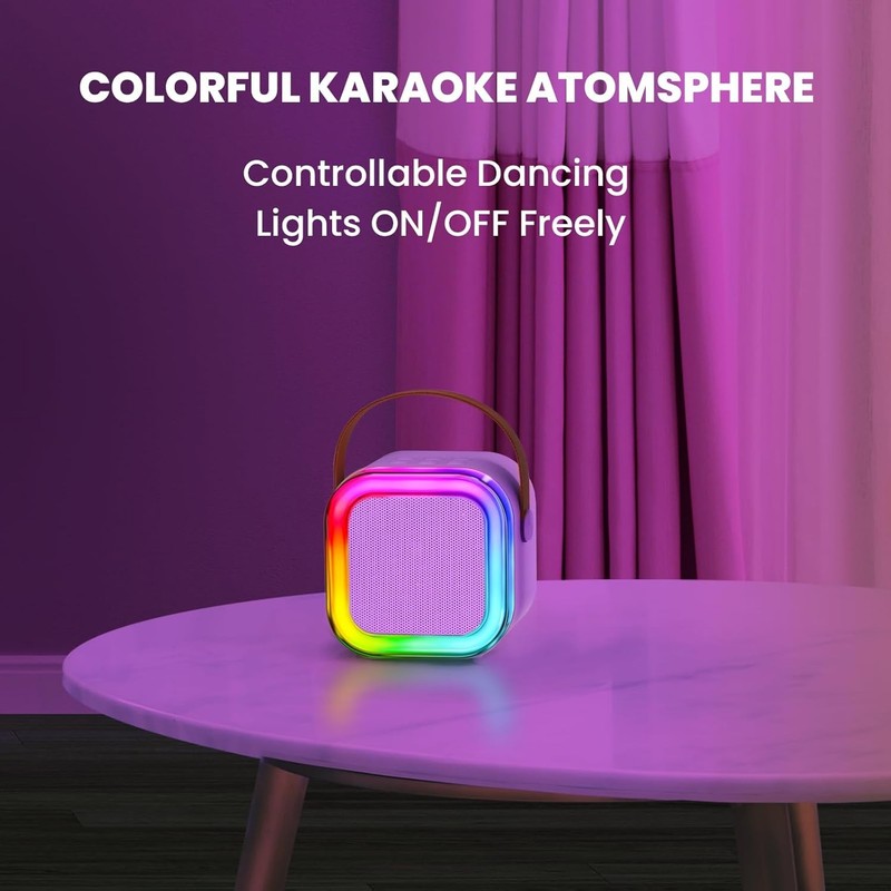 Mini Karaoke Machine for Kids, 2025 Toys Portable MP3 Player w/ 2 Wireless Mics8