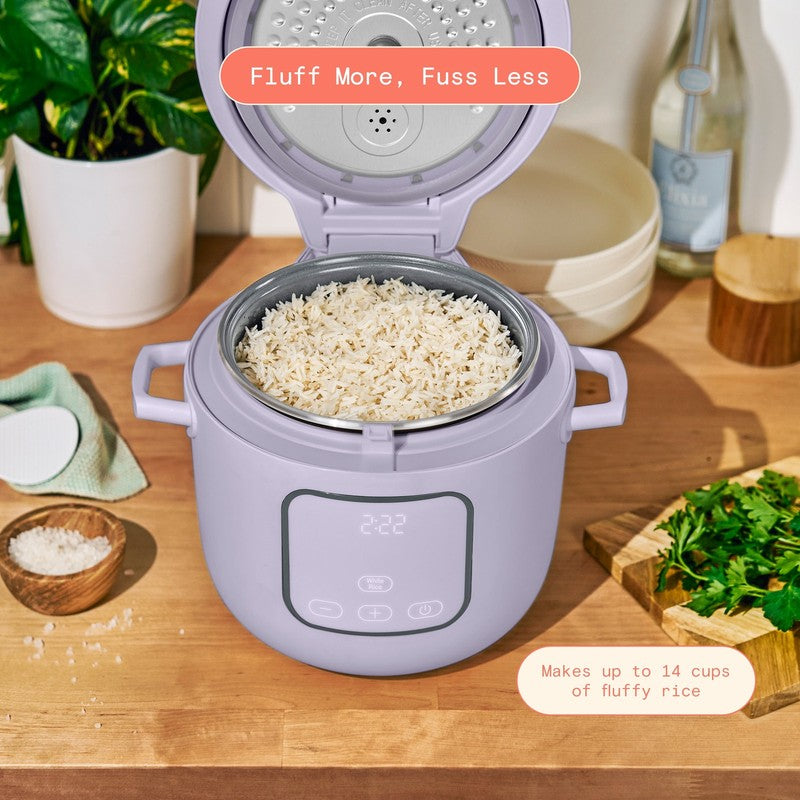 Drew Barrymore Evergood 14-Cup Rice & Grain Cooker Ceramic Nonstick Lavender2