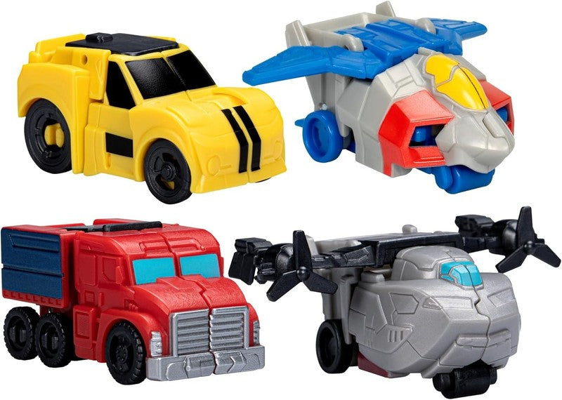 Earthspark Tacticon Bundle – 4 Mini Transforming Robot Figures, 1 Step Action2