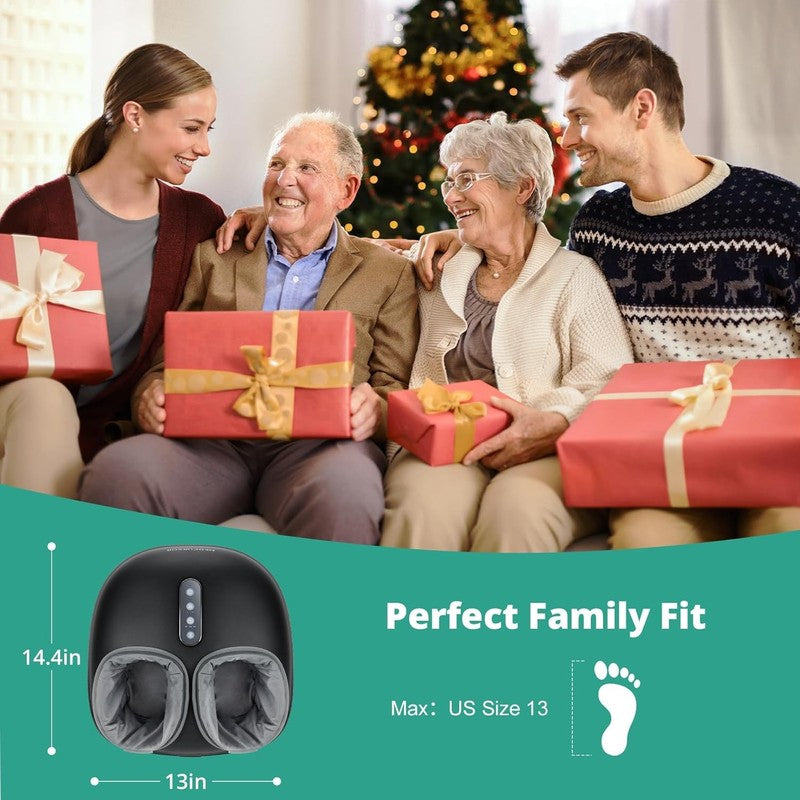 Shiatsu Foot Massager w/ Heat Deep Kneading Pain Relief Fits 13"1