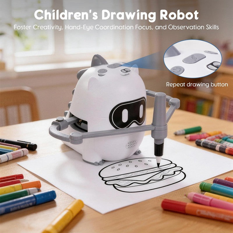 Learning Toddlers Toys, Drawing Robot for Kids with 100 Cards, Montessori Painti7