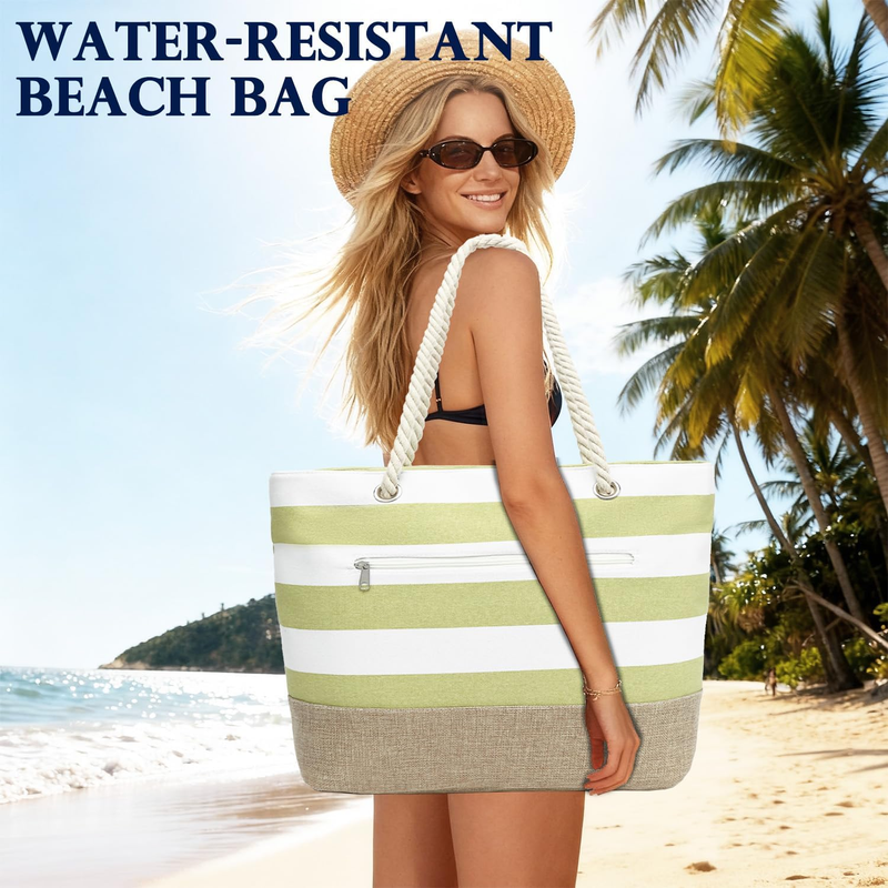Beach Tote Bag Waterproof Sandproof Large Canvas Travel Pool Bag1
