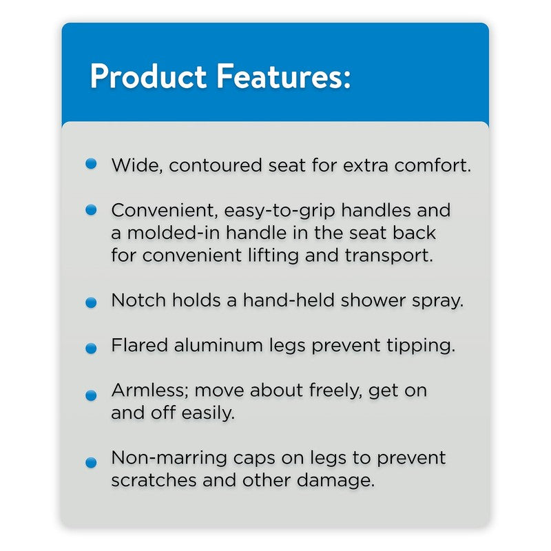 Bath Chair and Shower Chair with Back   Seat for Elderly, Handicap, Disabled, 352