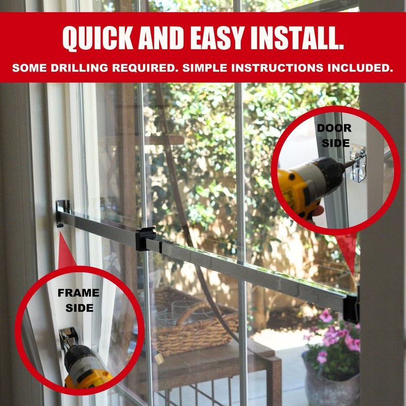 Sliding Door Security Bar-Child Proof Sliding Door Lock Bar with anti Lift Lock 5