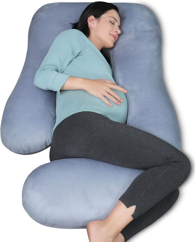 U Shaped Pregnancy Maternity Pillow 57" Full Body Sleep Support Grey0