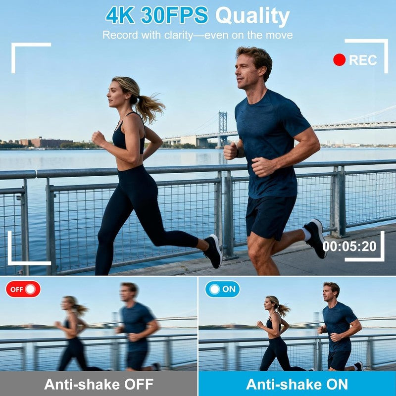4K Digital Camera 56MP Vlogging 16X Zoom 3" Flip Screen Flash Travel Gift2