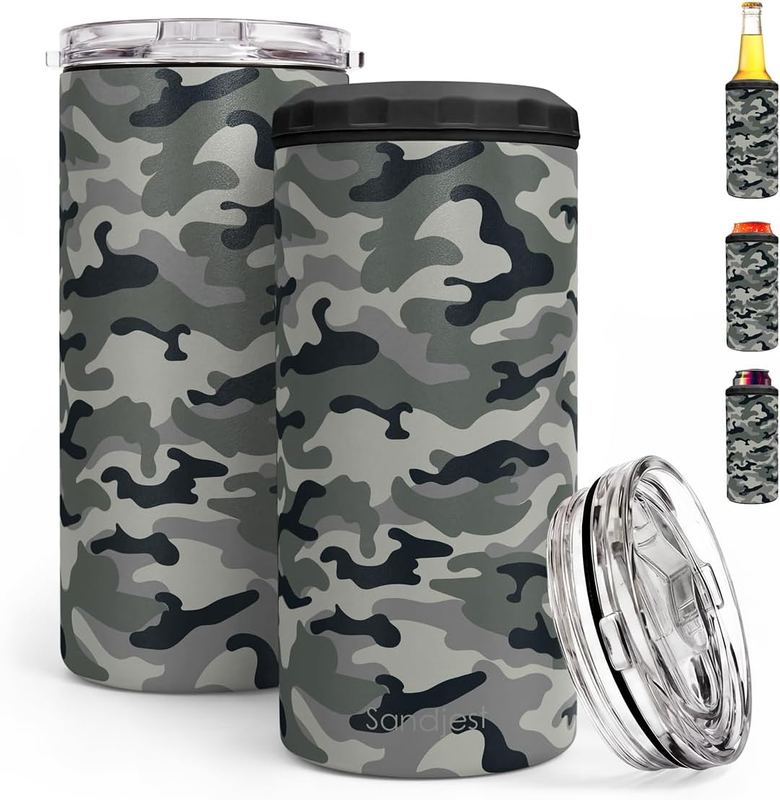 Camouflage 12oz Stainless Steel Can Cooler Insulated Tumbler Travel Mug Gift9