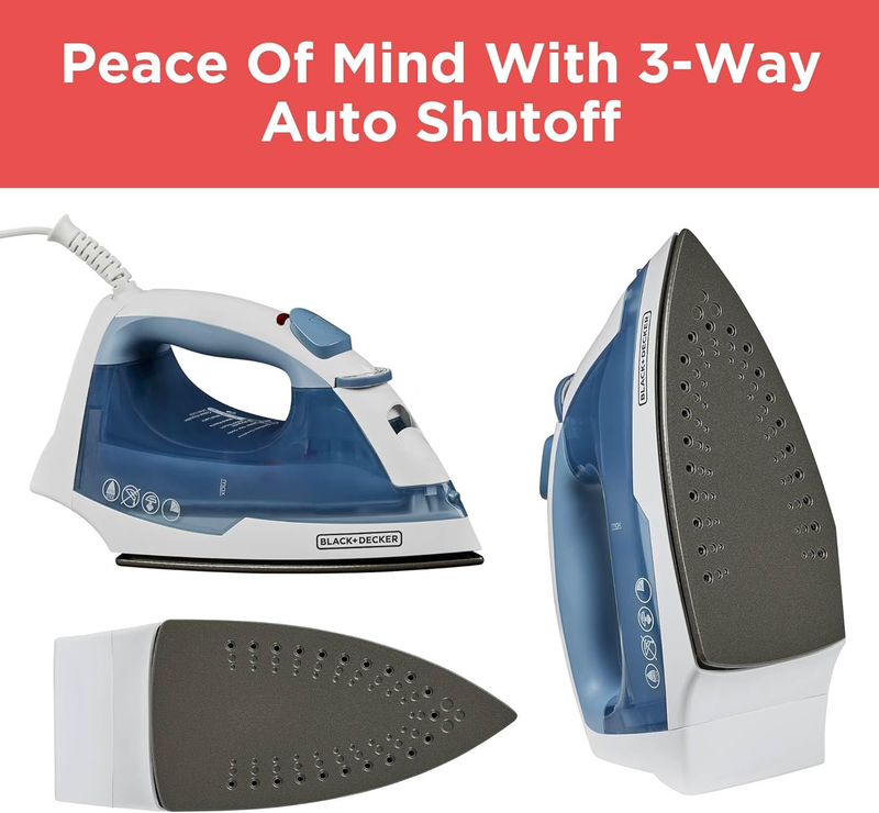 Easy Steam Compact Iron for Clothes, Automatic Shutoff, Nonstick Plate, Light We6