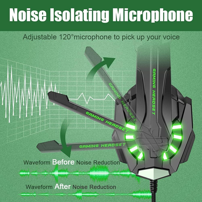 Stereo Gaming Headset for PS4 Xbox One PC Noise Cancelling Mic LED3
