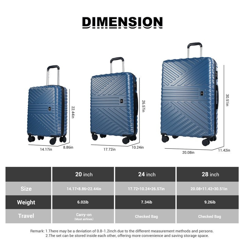 6-Piece Hardshell Luggage Set - Lightweight Suitcase with Carry-On Backpack, Duf4