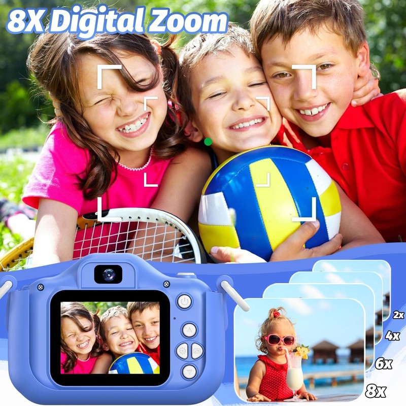 Kids Selfie Digital Camera Toy w/ Protective Cover 32GB SD Card Ages 3 95