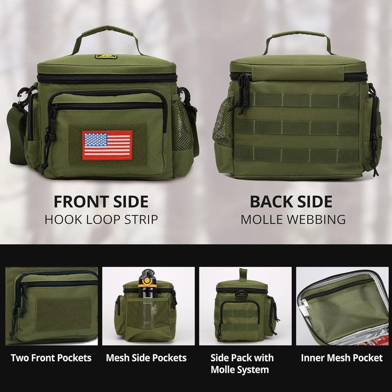 Tactical Lunch Box MOLLE Insulated Leakproof Cooler Bag Green5