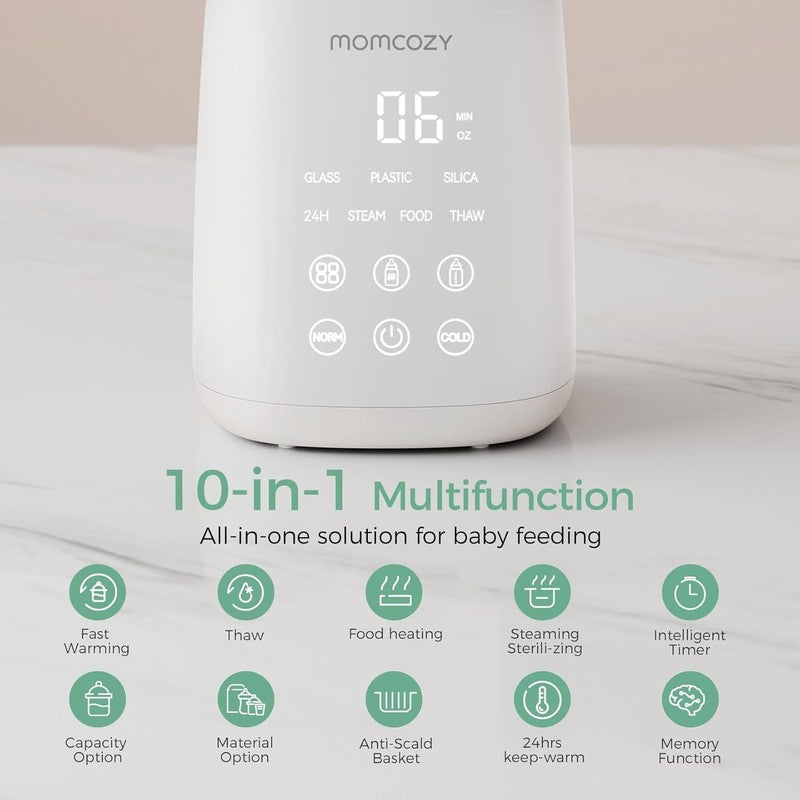 Baby Bottle Warmer, 6-In-1 Baby Milk Warmer with Smart Temperature Control, Brea5