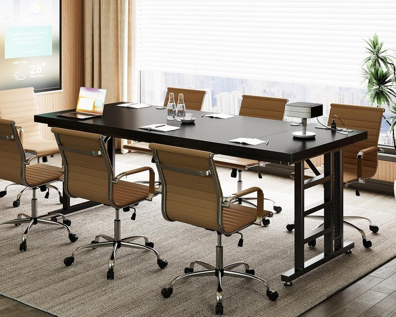 71" Executive Desk w/ USB Ports Large Modern Office Table Black5