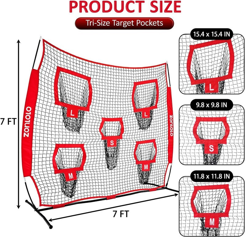 7×7Ft Football Throwing Net, Football Training Net,Target Practice with 5 Differ1