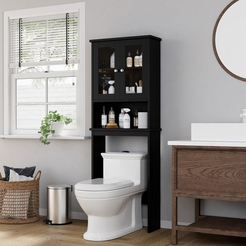 over the Toilet Storage Cabinet Bathroom Shelves Organizer Space Saver Freestand5