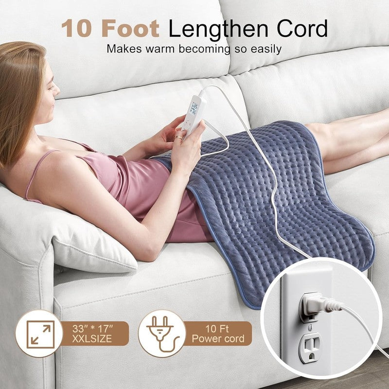 Heating Pad: 33 X 17 Inches Electric Heating Pad for Back Pain Relief -Extra Lar3