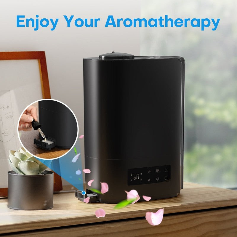 6L Cool Mist Humidifier Top Fill Smart Control Oil Diffuser Timer Black5