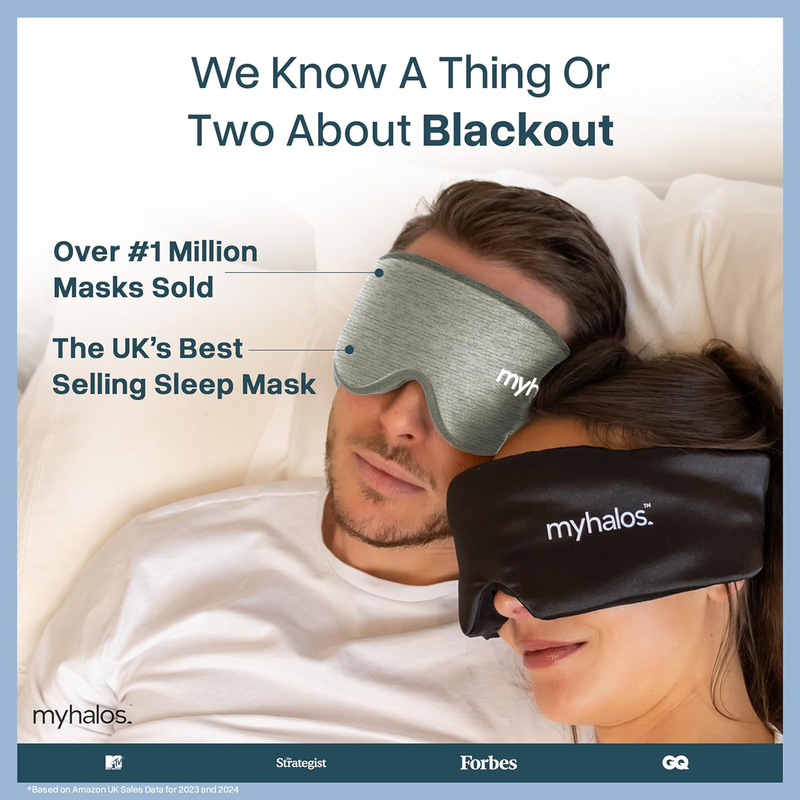 3D Blackout Sleep Mask Memory Foam Eye Mask for Side Sleepers Grey4