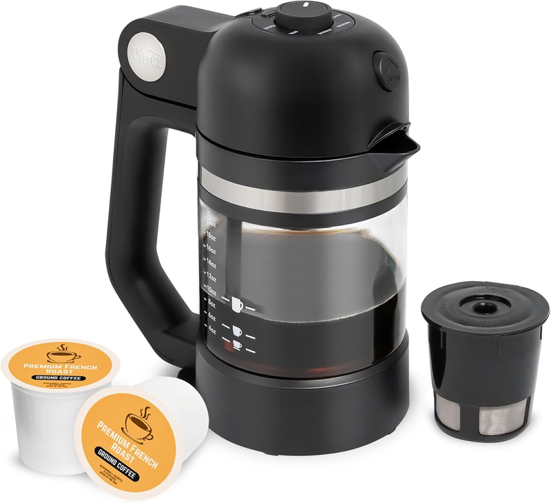 Micro Café Single Serve Coffee Maker K Cup Compatible Glass Carafe Black8