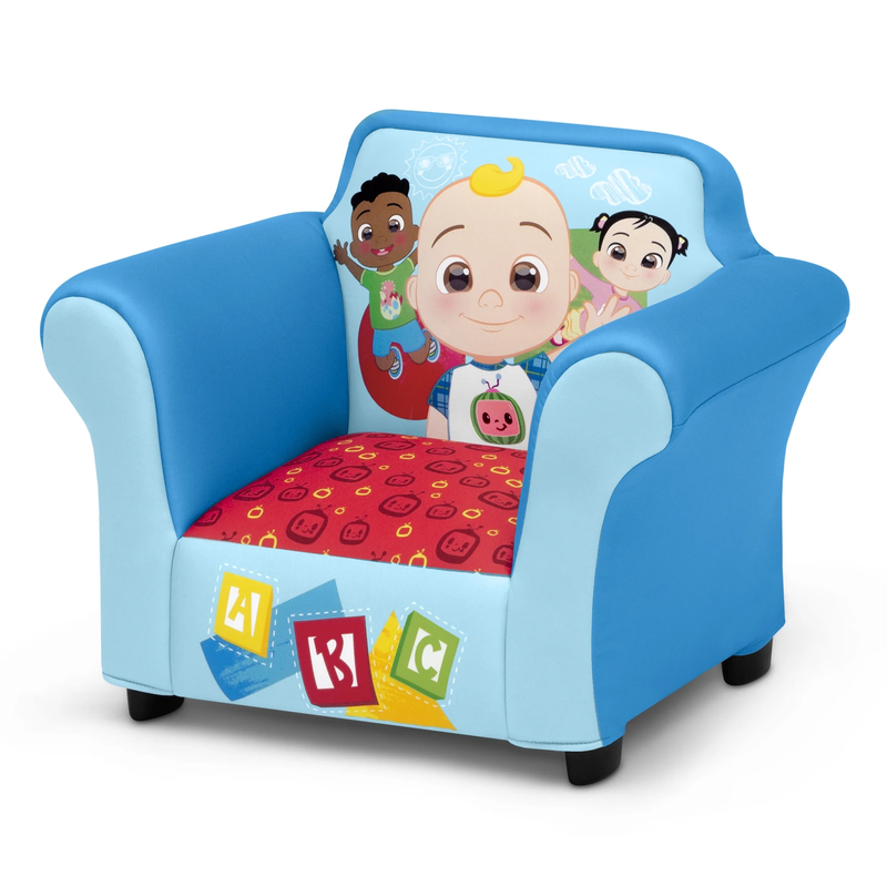 Upholstered Chair with Sculpted Plastic Frame by , Blue3