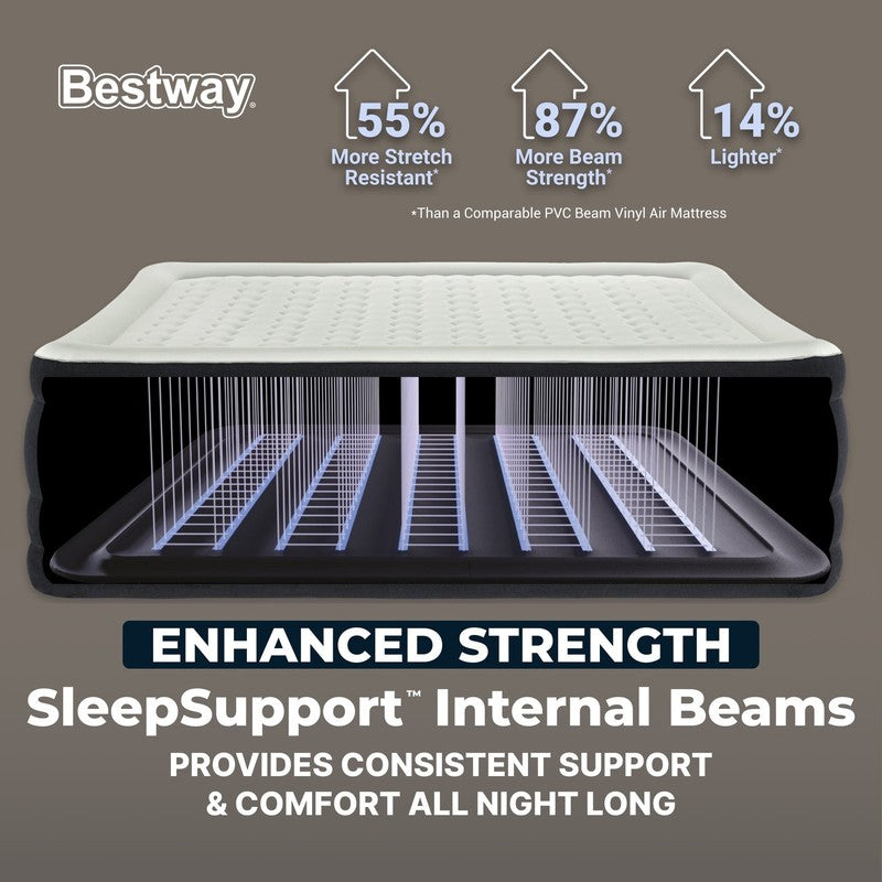 Queen Air Mattress 24in with Built-In AC Pump Comfortable Sleep Support3