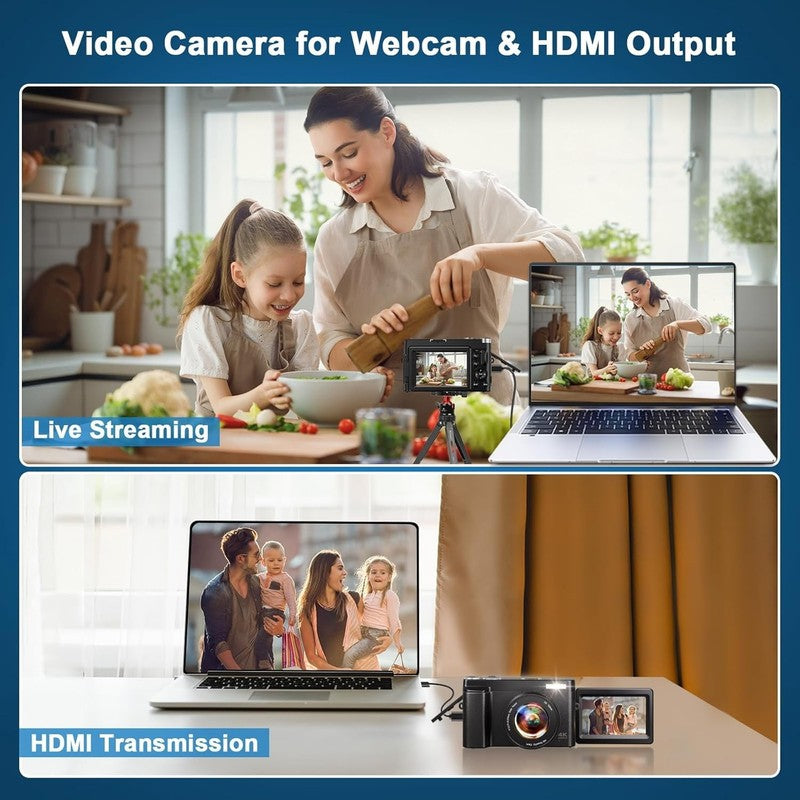 4K 48MP Digital Vlogging Camera Autofocus 16X Zoom +32GB SD Card7