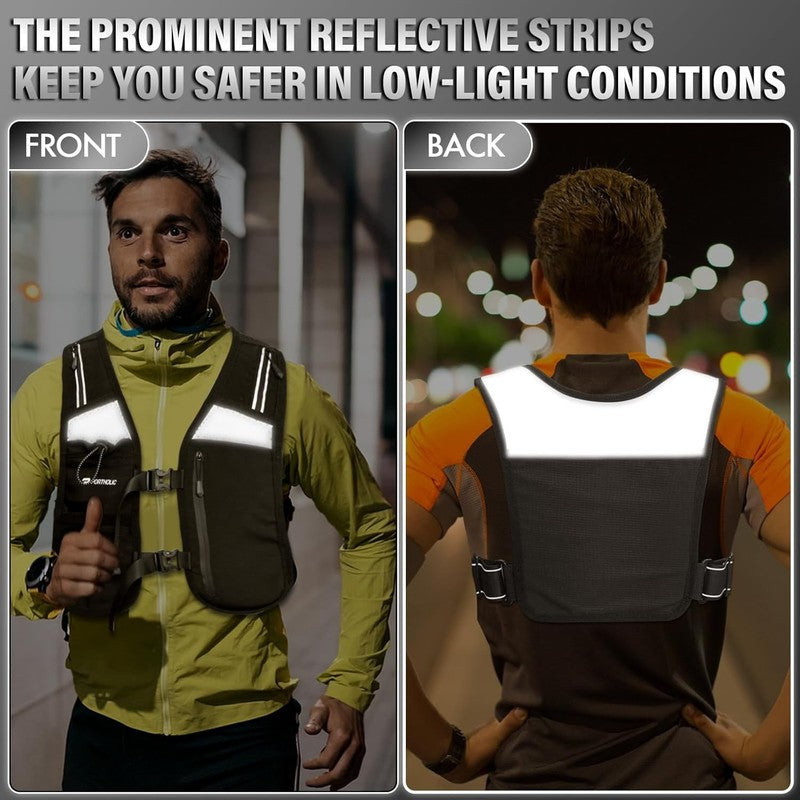 Running Vest for Women Men with 500Ml/17Oz Water Bottle |Adjustable Hydration Ve3