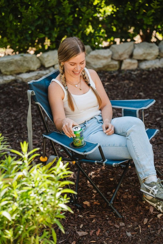 Foldable Rocking Camp Chair Kickback Rocker Heathered Indigo9