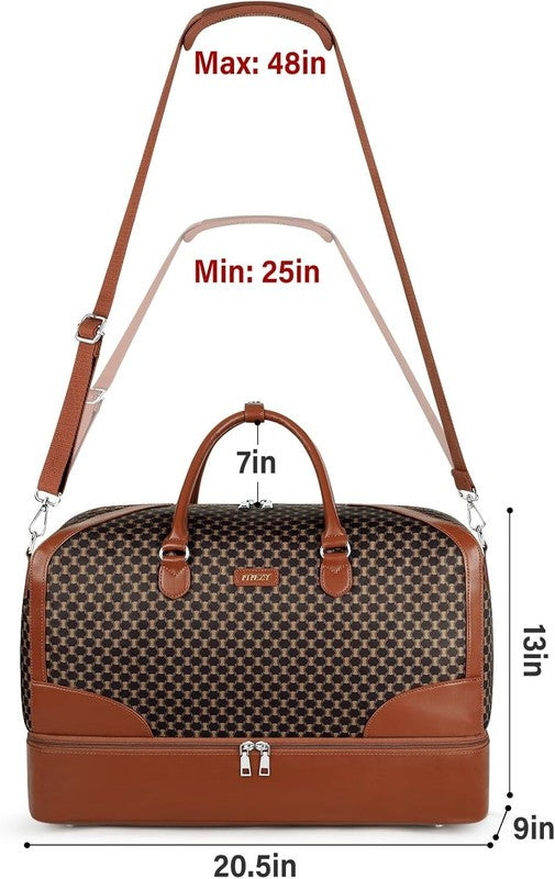 Women Weekender Travel Duffel Bag Carry On w/ Shoe Compartment Large Nylon Tote5