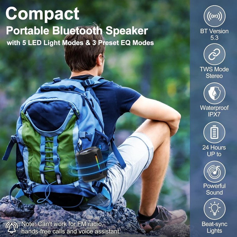 40W Bluetooth Speaker, IPX7 Waterproof, Deep Bass, RGB Light, TWS, 24H Playtime5