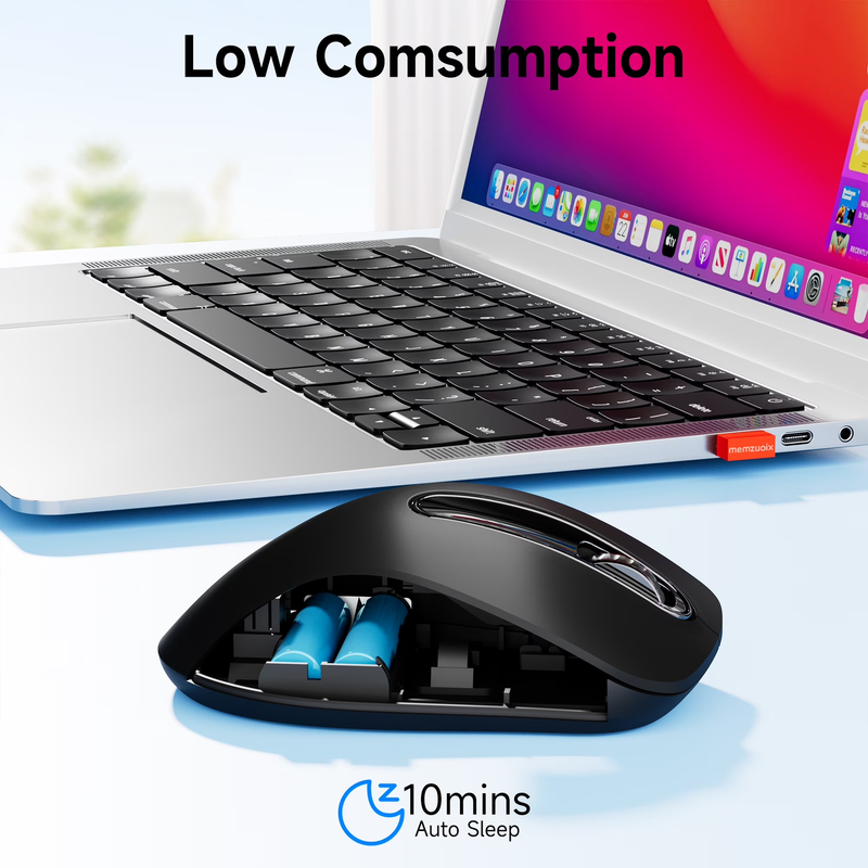 2.4GHz Wireless Mouse 1200 DPI 5 Button USB Receiver PC Laptop Black Pearl8