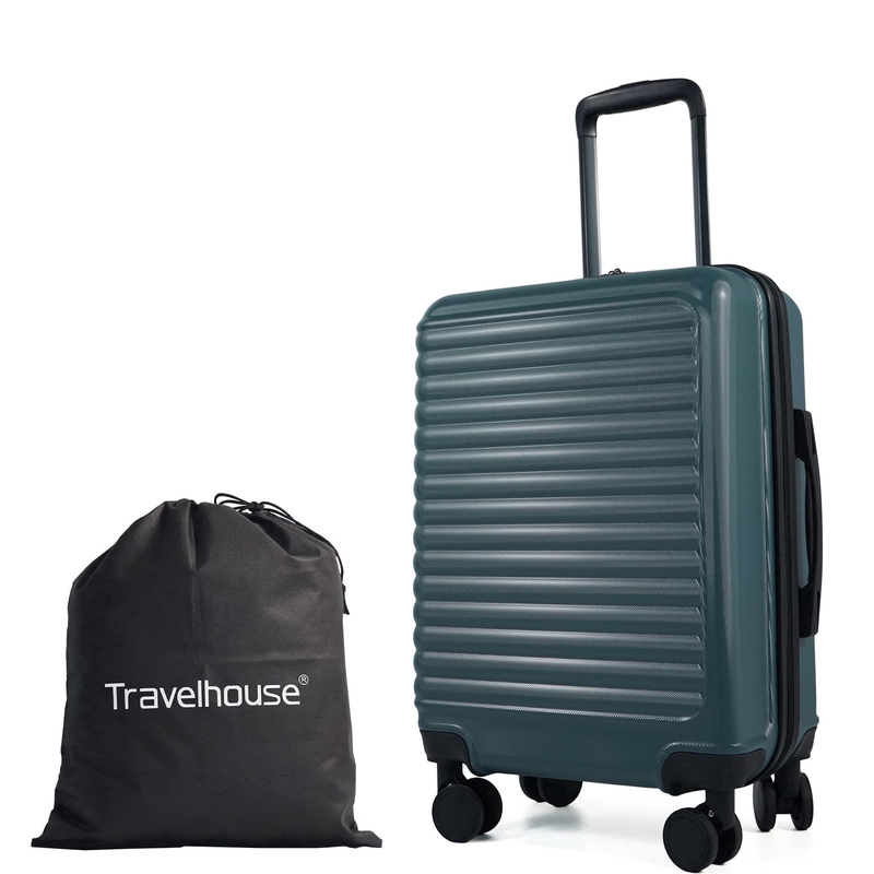20" Underseat Hard-Sided Carry-On Luggage, Spinner Wheels, Abs,Green6