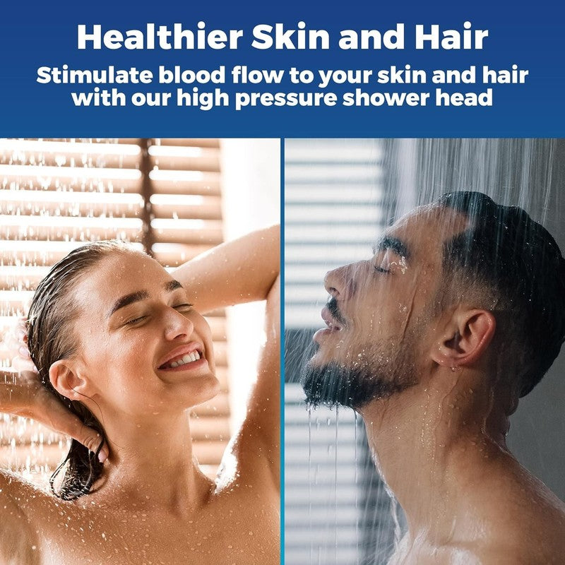 High Pressure Shower Head   Anti Clogging Silicone Nozzles   2.5 GPM Removable R7