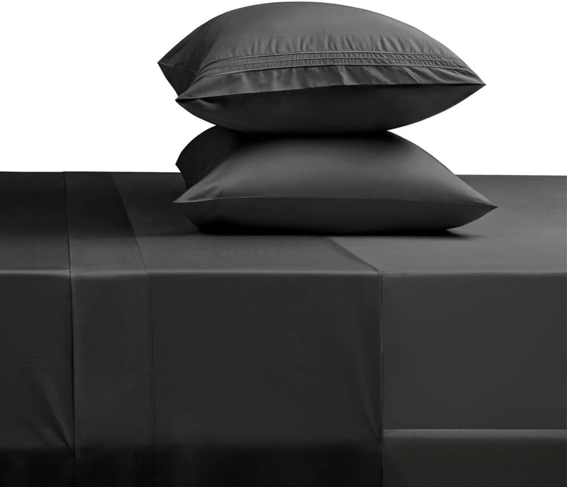 Luxury 1800 Thread Count Microfiber Bed Sheet Set   Queen Black, 4 Pieces8