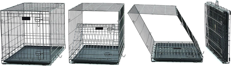36" iCrate Folding Dog Crate w/ Divider Leak Proof Tray Metal Wire Kennel8